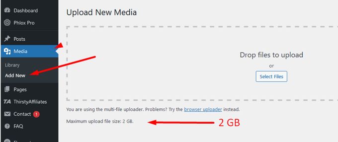 Current WordPress Max Upload Size Current WordPress Max Upload Size