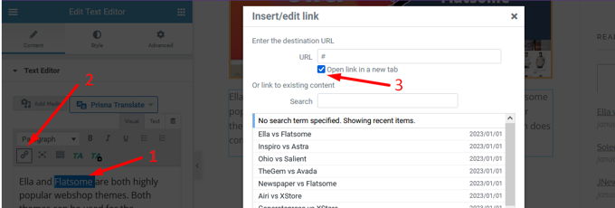 WordPress open link in new tab Elementor WordPress open link in new tab Elementor