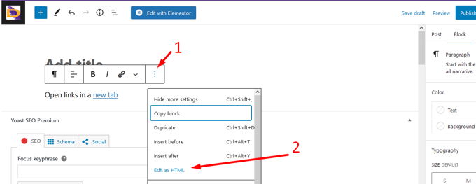 WordPress open link in new tab HTML WordPress open link in new tab HTML5