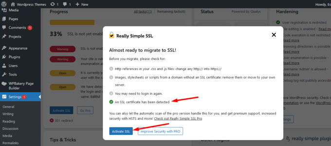 Wordpress site not secure Really simple SSL Wordpress site not secure Really simple SSL