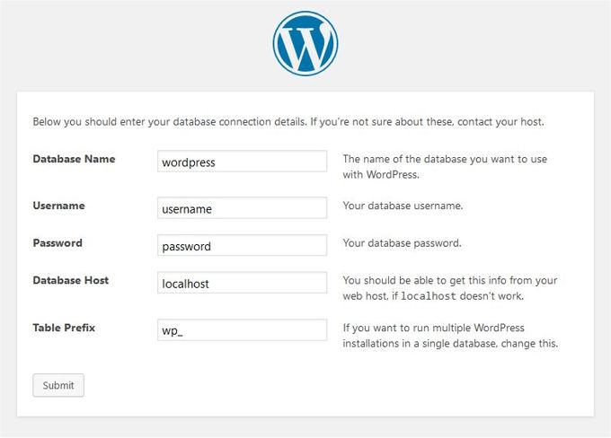 Wordpress installation Wordpress installation