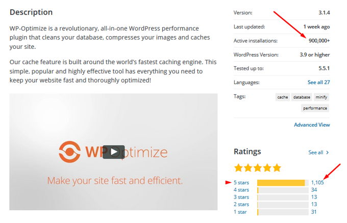 WP-Optimize free version