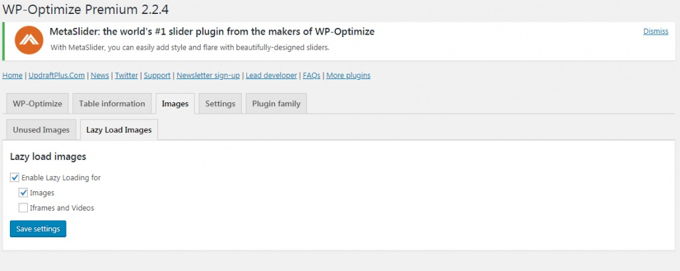 WP-Optimize lazy load