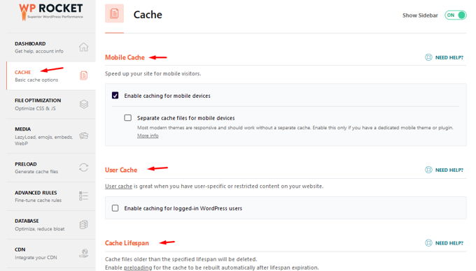 WP-Rocket review cache