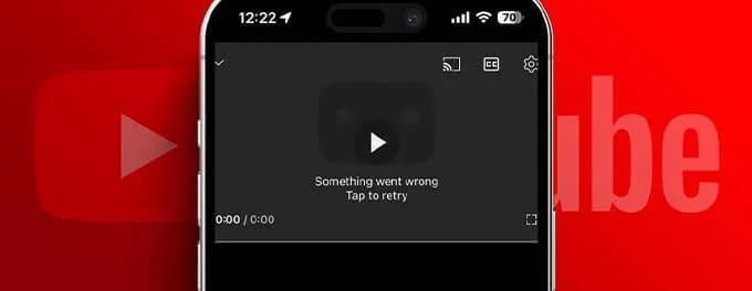 Something Went Wrong, Tap to Retry on YT