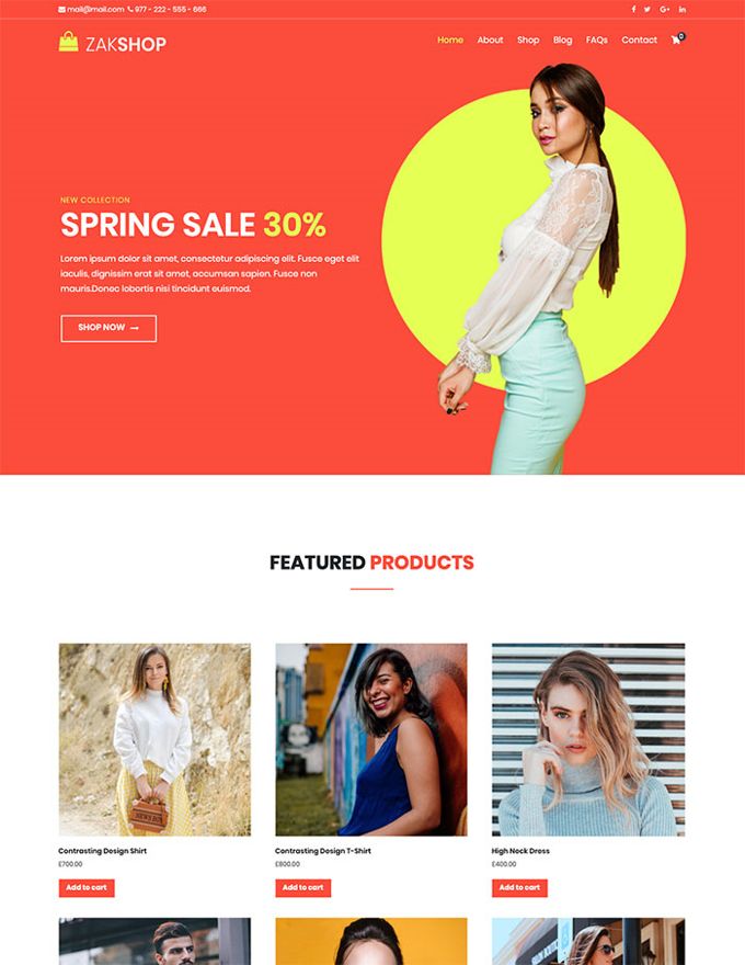 Zakra Theme review webshops
