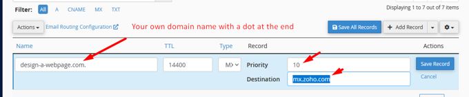 Zoho Mail set up Cpanel add new MX-records Zoho Mail set up Cpanel add new MX-records